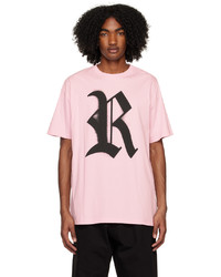 T-shirt à col rond en tricot rose Raf Simons