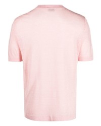 T-shirt à col rond en tricot rose Altea