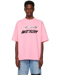 T-shirt à col rond en tricot rose We11done