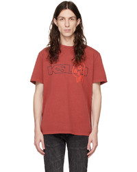 T-shirt à col rond en tricot rouge Ksubi