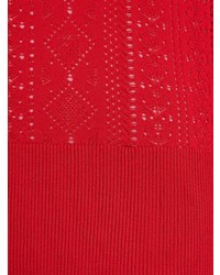 T-shirt à col rond en tricot rouge Fendi