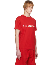 T-shirt à col rond en tricot rouge Givenchy