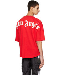 T-shirt à col rond en tricot rouge Palm Angels