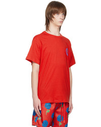 T-shirt à col rond en tricot rouge VERSACE JEANS COUTURE