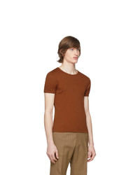 T-shirt à col rond en tricot tabac Dries Van Noten