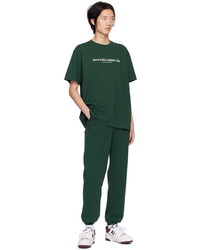 T-shirt à col rond en tricot vert foncé Sporty & Rich