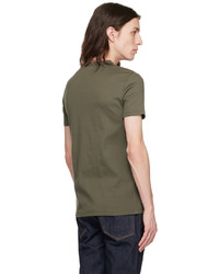 T-shirt à col rond en tricot vert foncé Tom Ford