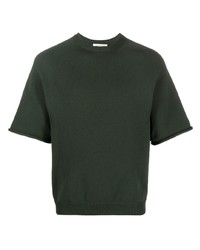 T-shirt à col rond en tricot vert foncé There Was One