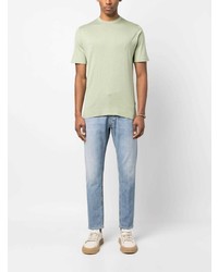 T-shirt à col rond en tricot vert menthe John Smedley