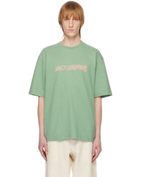 T-shirt à col rond en tricot vert menthe Jacquemus