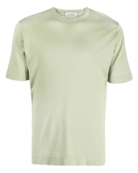 T-shirt à col rond en tricot vert menthe John Smedley