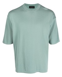 T-shirt à col rond en tricot vert menthe Roberto Collina