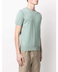 T-shirt à col rond en tricot vert menthe Canali