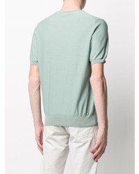 T-shirt à col rond en tricot vert menthe Canali