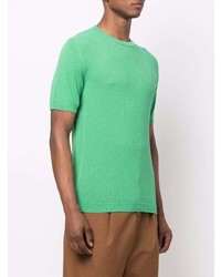 T-shirt à col rond en tricot vert Roberto Collina