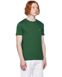 T-shirt à col rond en tricot vert Lacoste