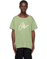 T-shirt à col rond en tricot vert Greg Lauren