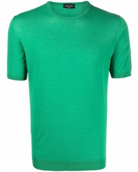 T-shirt à col rond en tricot vert Roberto Collina