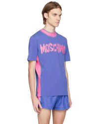 T-shirt à col rond en tricot violet clair Moschino