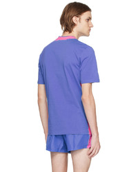 T-shirt à col rond en tricot violet clair Moschino