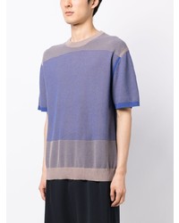 T-shirt à col rond en tricot violet clair Paul Smith