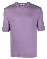 T-shirt à col rond en tricot violet clair PT TORINO