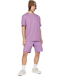 T-shirt à col rond en tricot violet clair CARHARTT WORK IN PROGRESS