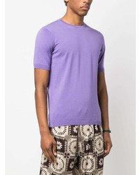 T-shirt à col rond en tricot violet clair Laneus