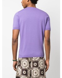 T-shirt à col rond en tricot violet clair Laneus
