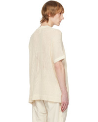 T-shirt à col rond en tulle beige Jan Jan Van Essche