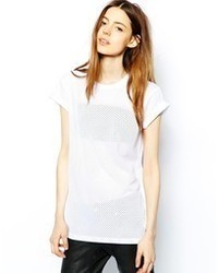 T-shirt à col rond en tulle blanc Asos