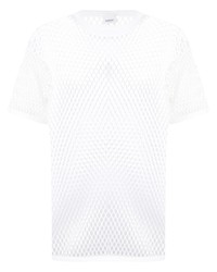 T-shirt à col rond en tulle blanc Burberry