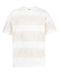 T-shirt à col rond en tulle blanc MSGM