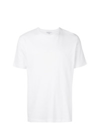 T-shirt à col rond en tulle blanc Sunspel