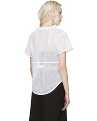T-shirt à col rond en tulle blanc adidas by Stella McCartney