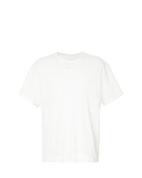 T-shirt à col rond en tulle blanc Yoshiokubo