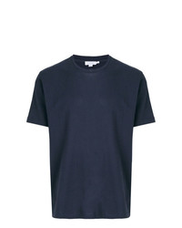 T-shirt à col rond en tulle bleu marine Sunspel