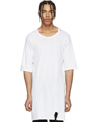 T-shirt à col rond en tulle en tricot blanc