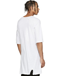 T-shirt à col rond en tulle en tricot blanc 11 By Boris Bidjan Saberi