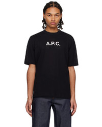 T-shirt à col rond en tulle en tricot noir A.P.C.