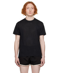 T-shirt à col rond en tulle en tricot noir Haulier