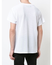 T-shirt à col rond en tulle imprimé blanc et noir Amiri