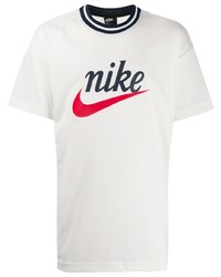 T-shirt à col rond en tulle imprimé blanc Nike