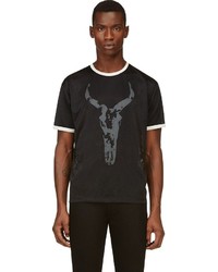 T-shirt à col rond en tulle imprimé noir et blanc Marc by Marc Jacobs