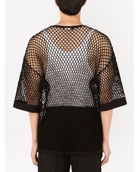 T-shirt à col rond en tulle noir Dolce & Gabbana