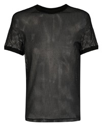 T-shirt à col rond en tulle noir DSQUARED2