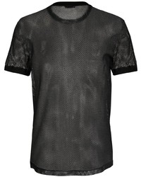 T-shirt à col rond en tulle noir DSQUARED2