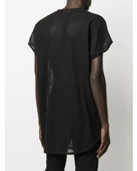 T-shirt à col rond en tulle noir Saint Laurent