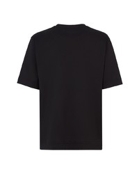 T-shirt à col rond en tulle noir Fendi