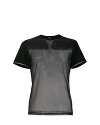 T-shirt à col rond en tulle noir Versace